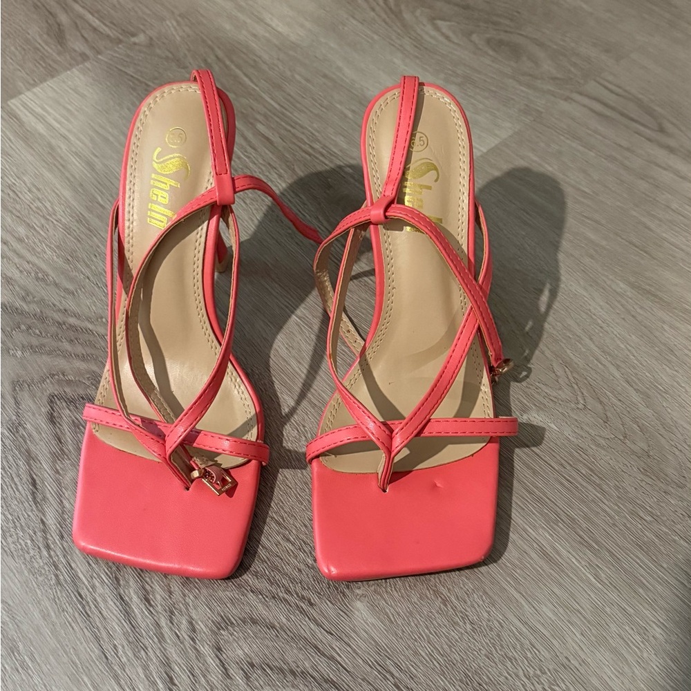 SHEIN Coral Strappy Heels